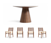 Aspen Dining Table (120cm) with 4 Harrison Chairs, Walnut Brown Set